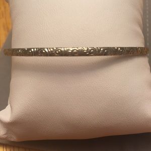 Silver tone thin bangle bracelet